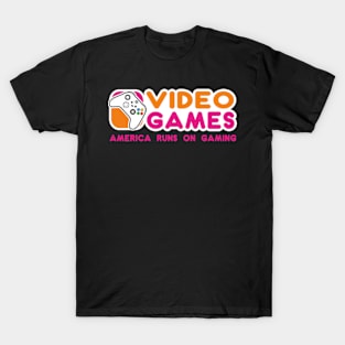 Video Games America Runs On Gaming T-Shirt